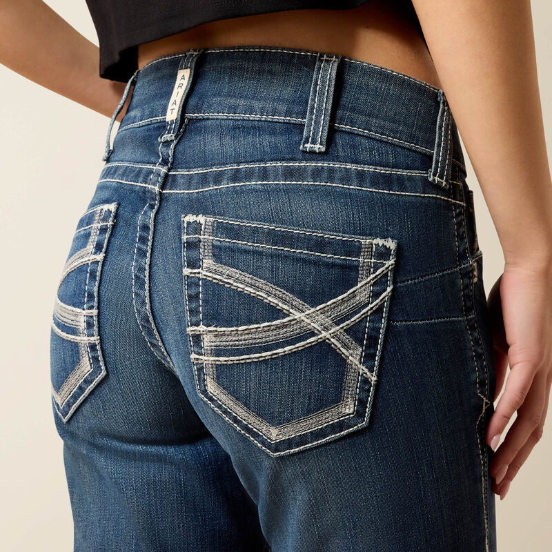 Ariat - R.E.A.L. Mid Rise Stretch Ivy Stackable Straight Leg Jeans | Dames - Afbeelding 2